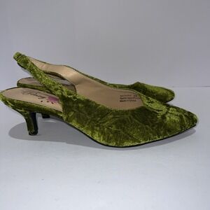 Penny Loves Kenny Dress Pump Shoes Green Back Strap Size 9
